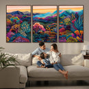 Colorful Abstract Landscape Wall Art Print Canvas - Vibrant