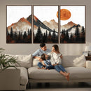 Modern Abstract Mountain Canvas Wall Art Print, Abstract