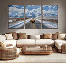 Bison Wall Art - Snowy Road Wall Art – Framed Mountain by MyGreatCanvas | Canvas Wall Art Prints | Photo Prints & Wall Decor
