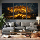 Golden Tree of Life Canvas Wall Art Print - Majestic Glowing by MyGreatCanvas | Canvas Wall Art Prints | Photo Prints & Wall Decor