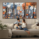 Abstract Winter Landscape Canvas Wall Art Print - Large