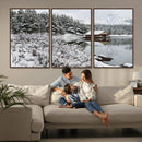 Winter Wall Art - Cabin by the Lake Canvas Wall Art - Serene by MyGreatCanvas | Canvas Wall Art Prints | Photo Prints & Wall Decor