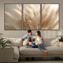 Pampas Grass Canvas Wall Art - Elegant Neutral Decor for