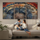 Abstract Tree Ring Wall Art, Colorful Framed Tree Ring Wall