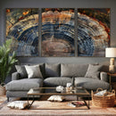 Framed Tree Ring Wall Art - Abstract Colorful Tree Ring Wall