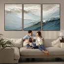 Waves Abstract Wall Art Print, Modern Framed Abstract Canvas
