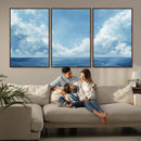 Abstract Ocean Print Artwork- Serene Blue Ocean Canvas Wall