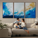 Blue Abstract Print - Dynamic Ocean-Inspired Canvas Wall Art