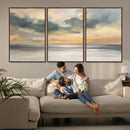 Modern Coastal Artwork with Vibrant Abstract Ocean Waves