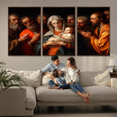 Religious Canvas Wall Art Print - Madonna and Child with