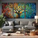 Yggdrasil Tree of Life Wall Art Print | Mosaic Style 3-Panel