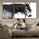 Black Horse Wall Art Canvas Print – Elegant Farmhouse Decor