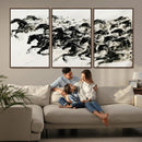 Abstract Horse Wall Art Canvas Print - Dynamic Black Ink