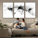 Abstract World Map Wall Art – Framed Geometric Line Canvas by MyGreatCanvas | Canvas Wall Art Prints | Photo Prints & Wall Decor