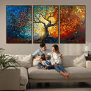 Yggdrasil Tree of Life Mosaic Stained Glass Wall Art Canvas,