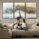 Golden and Silver Tree Wall Art – Framed Elegant Leaves by MyGreatCanvas | Canvas Wall Art Prints | Photo Prints & Wall Decor