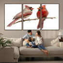 Cardinal Canvas Wall Art - Male and Female Cardinal Print -