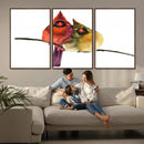 Cardinal Bird Canvas Wall Art - Male and Female Cardinal