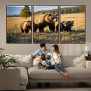Grizzly Bear Family Wall Art Canvas Print – Majestic