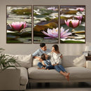 Lotus Flower Wall Art Canvas Print, Water Lily Large Wall