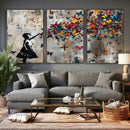 Banksy Butterfly Girl Wall Art – Modern Graffiti Canvas