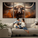 Highland Bull Canvas Abstract Canvas Wall Art Print –