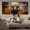 Highland Bull Canvas Abstract Canvas Wall Art Print –