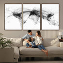 Flight Routes Air Traffic Map Canvas Wall Art - Framed -