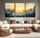 Sunrise Forest Wall Art – Framed Misty Pines Canvas Artwork by MyGreatCanvas | Canvas Wall Art Prints | Photo Prints & Wall Decor
