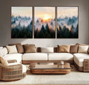Misty Forest Wall Art – Framed Sunrise Pines Canvas Artwork, by MyGreatCanvas | Canvas Wall Art Prints | Photo Prints & Wall Decor