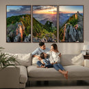 Mountain Sunset Panoramic Wall Art Canvas Print – Framed