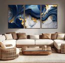Blue Marble Wall Art Canvas Print – Framed Gold Veins by MyGreatCanvas | Canvas Wall Art Prints | Photo Prints & Wall Decor