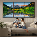 Sunrise Maroon Bells Lake Wall Art Canvas Print – Framed Elk