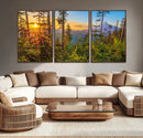 Forest Sunset Wall Art Canvas Print, Glowing Evening Light by MyGreatCanvas | Canvas Wall Art Prints | Photo Prints & Wall Decor