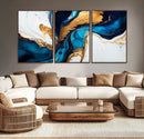 Gold Blue Abstract Canvas Print, Elegant Navy and Gold by MyGreatCanvas | Canvas Wall Art Prints | Photo Prints & Wall Decor