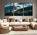 Misty Forest Wall Art Canvas Print – Pine Hills Foggy