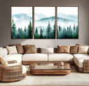 Pine Forest Wall Art Canvas Print – Misty Mountains Foggy by MyGreatCanvas | Canvas Wall Art Prints | Photo Prints & Wall Decor