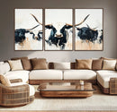 Texas Longhorn Wall Art Canvas Print – Majestic Horned Bull