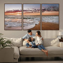Ocean Sunset Wall Art Canvas Print – Framed Sandy Shore