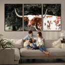 Texas Longhorn Wall Art Canvas Print – Framed Spotted Bull by MyGreatCanvas | Canvas Wall Art Prints | Photo Prints & Wall Decor