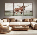Texas Longhorn Wall Art Canvas Print – Framed Spotted Cattle by MyGreatCanvas | Canvas Wall Art Prints | Photo Prints & Wall Decor