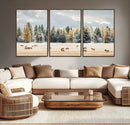 Elk Herd Wall Art – Framed Snowy Forest Canvas Artwork, by MyGreatCanvas | Canvas Wall Art Prints | Photo Prints & Wall Decor