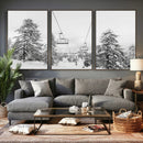 Ski Lift Wall Art – Framed Snowy Mountain Canvas Artwork by MyGreatCanvas | Canvas Wall Art Prints | Photo Prints & Wall Decor