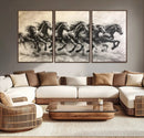 Galloping Horses Wall Art Canvas Print – Framed Wild
