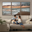 Ocean Sunset Wall Art Canvas Print – Framed Beach Waves