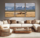 Grand Teton Park Wild Horses Wall Art Canvas Print – Framed by MyGreatCanvas | Canvas Wall Art Prints | Photo Prints & Wall Decor