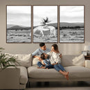 White Horse Wall Art Canvas Print – Framed Woman Rider