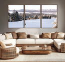 Snowy Mountain Wall Art Canvas Print – Framed Ski Slope