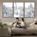 Snowy Ski Lift Wall Art – Framed Winter Mountain Canvas by MyGreatCanvas | Canvas Wall Art Prints | Photo Prints & Wall Decor