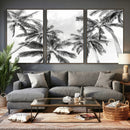 Black and White Palm Wall Art Canvas Print – Framed